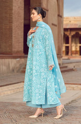 BAREEZE - 3PC Lawn Embroidered Shirt with Chiffon Embroidered Dupatta and Trouser - BFU0017