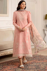 HumDum- 3PC Summer Lawn Embroidered Shirt with Chiffon Embroidered Dupatta and Trouser - BFB0808