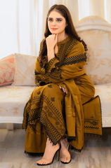 Urge - Winter 3PC Dhanak Embroidered Suit - BFA0027