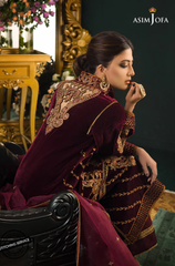 Asim Jofa -Winter 3PC Velvet Embroidered Suit - BFB0551