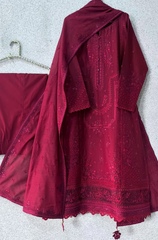 Zara Shahjahan - Winter 3PC Dhanak Embroidered Suit - BFB0529