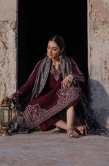 Jazmin- Winter 3PC Dhanak Embroidered Suit - BFB0544