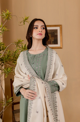 Sapphire - Winter 3PC Dhanak Embroidered Suit - BFH0005