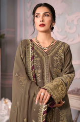 Asim Jofa -Winter 3PC Velvet Embroidered Suit - BFB0510