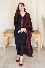 Asling - Winter 3PC Dhanak Embroidered Suit - BFB0014