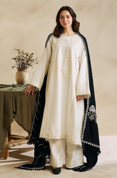 ZARA SHAHJAHAN - Winter 3PC Dhanak Embroidered Suit - BFU0059