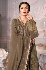 Asim Jofa -Winter 3PC Velvet Embroidered Suit - BFB0510