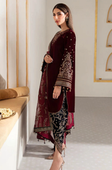 Asim Jofa -Winter 3PC Velvet Embroidered Suit - BFB0552