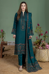 Mohagni - Winter 3PC Dhanak Embroidered Suit - BFU0073