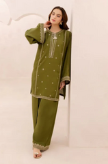 AGHA NOOR - Winter 2PC Dhanak Embroidered Suit - BFB0460