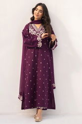 Dyot - Winter 3PC Dhanak Embroidered Suit - BFB0424
