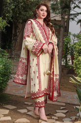 HUSSAIN REHAR - Winter 3PC Dhanak Embroidered Suit - BFB0476