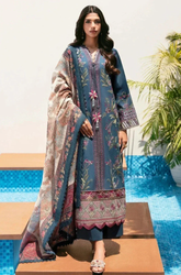 Ethnic - 3PC Embroidered Lawn Shirt with Monar Digital Printed Dupatta and Trouser - BFB0822