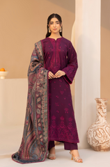 Mohagni - Winter 3PC Dhanak Embroidered Suit - BFU0108