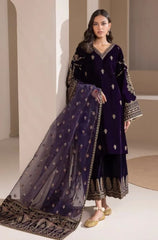 Boraque -Winter 3PC Velvet Embroidered Suit - BFB0461