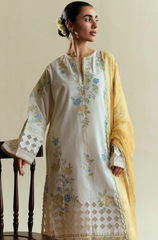 Coco by Zara Shahjahan- Winter 3PC Dhanak Embroidered Suit - BFB0428