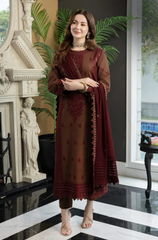 Asim Jofa - Winter 3PC Dhanak Embroidered Dress - BFC0005