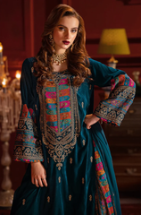 Bareeze -Winter 3PC Velvet Embroidered Suit - BFB0562