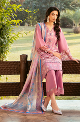 BIN ILYAS - Winter 3PC Dhanak Embroidered Suit - BFB0480