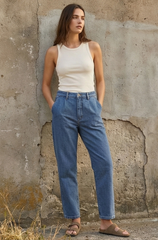 Effortless Style Light-Wash Denim Jeans - Royal Blue - BFJ005