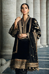 Asim Jofa -Winter 3PC Velvet Embroidered Suit - BFB0553
