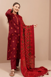 Winter 3PC Dhanak Embroidered Suit - BFB0016