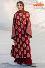 Sapphire - Winter 3PC Linen Embroidered Suit - BFU0052