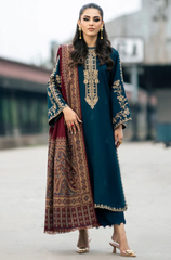 IZEL - Winter 3PC Dhanak Embroidered Suit - BFB0481