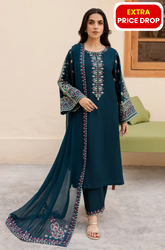 Sapphire - 3PC Lawn Embroidered Suit - BFB0236