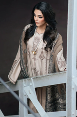 IZEL - Winter 3PC Dhanak Embroidered Suit - BFB0493