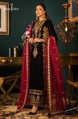 Asim Jofa -Winter 3PC Velvet Embroidered Suit - BFB0554