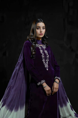 Barouqe -Winter 3PC Velvet Embroidered Suit - BFB0563