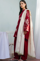 IZEL - Winter 3PC Dhanak Embroidered Suit - BFB0495