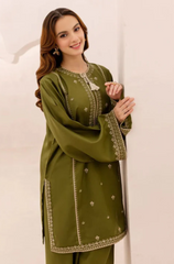 AGHA NOOR - Winter 2PC Dhanak Embroidered Suit - BFB0460