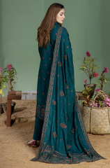 Mohagni - Winter 3PC Dhanak Embroidered Suit - BFU0073