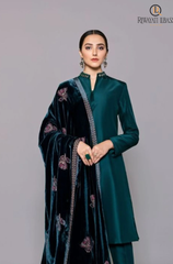 Bareeze -Winter 3PC Velvet Embroidered Suit - BFB0548
