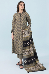 Winter 3PC Khaddar Digital Printed Dress - BFU0446