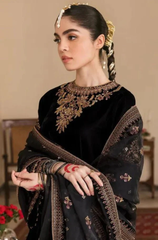 Boraque - Winter 3PC Velvet Embroidered Suit - BFB0167