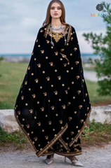 Asim Jofa -Winter 3PC Velvet Embroidered Suit - BFB0555