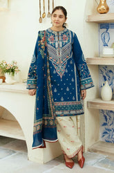 Zara Shahjahan - Winter 3PC Dhanak Embroidered Suit - BFB0126