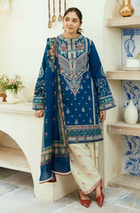 Zara Shahjahan - Winter 3PC Dhanak Embroidered Suit - BFB0126