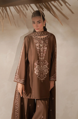 BEECHTREE - Winter 3PC Dhanak Embroidered Suit - BFB0482