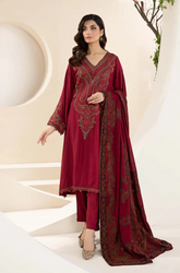 Maria B - Winter 3PC Dhanak Embroidered Suit - BFB0217