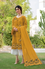 Maria.B - Winter 3PC Dhanak Embroidered Suit - BFRZ0009