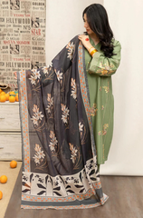 Urge - Winer 3PC Dhanak Embroidered Suit - BFU0024