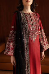 Zara Shahjahan - Winter 3PC Dhanak Embroidered Suit - BFB0454