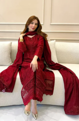 Zara Shahjahan - Stitched 3Pcs Embroidered Dhanak Suit – RTW023