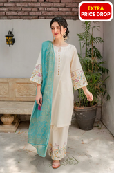 Kastoor - 3PC Lawn Embroidered Suit - BFB0089
