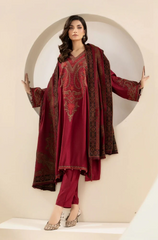 Maria B - Winter 3PC Dhanak Embroidered Suit - BFB0217