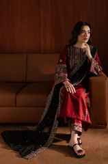 Zara Shahjahan - Winter 3PC Dhanak Embroidered Suit - BFB0454